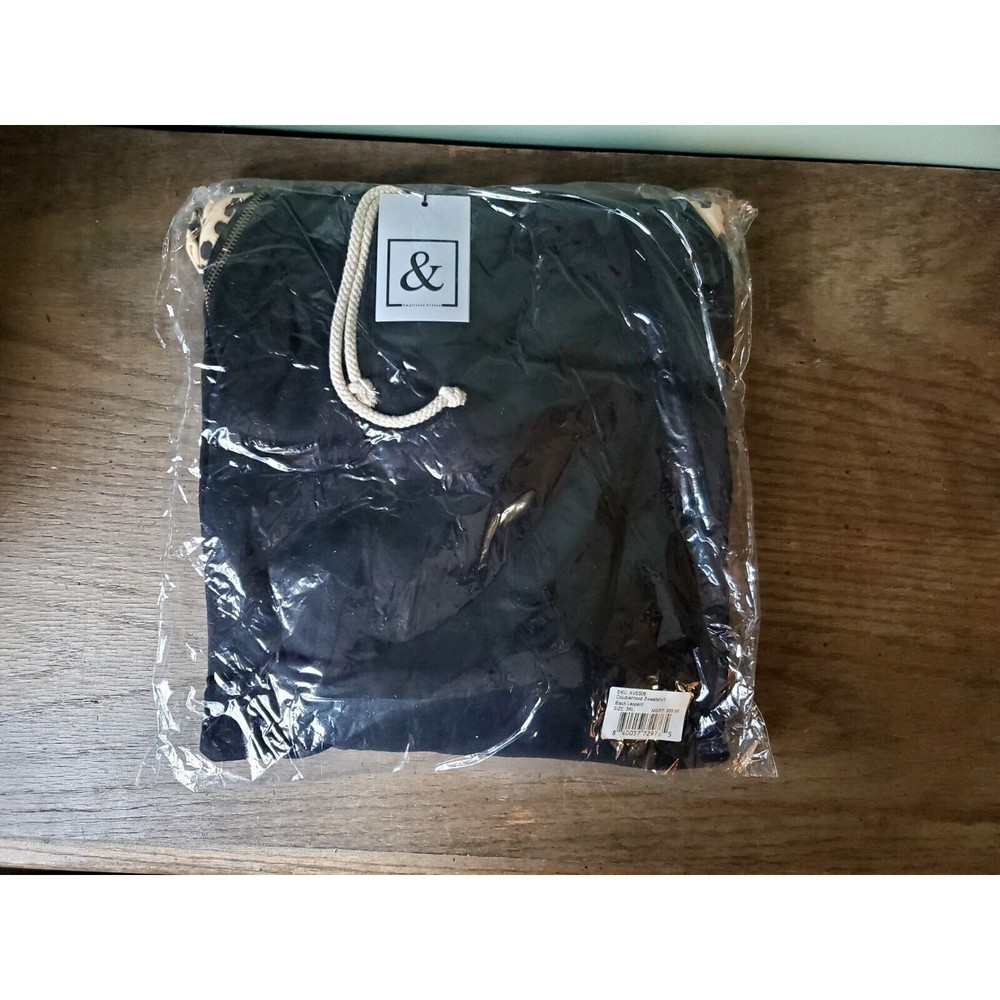 NWT Ampersand Avenue Black Leopard Print Double Hood L/S Hoodie Size XXXL
